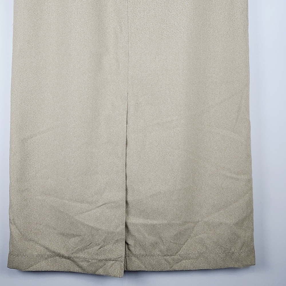 Vintage De Ville Cream Large Maxi A-line Skirt Back Slit Minimalist Cottagecore - Picture 4 of 8